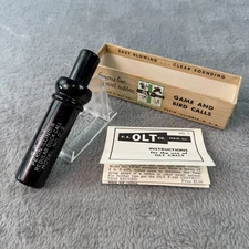 Vtg PS Olt Regular Duck Call Model D-2 w Box & Instructions Pekin IL Mallard