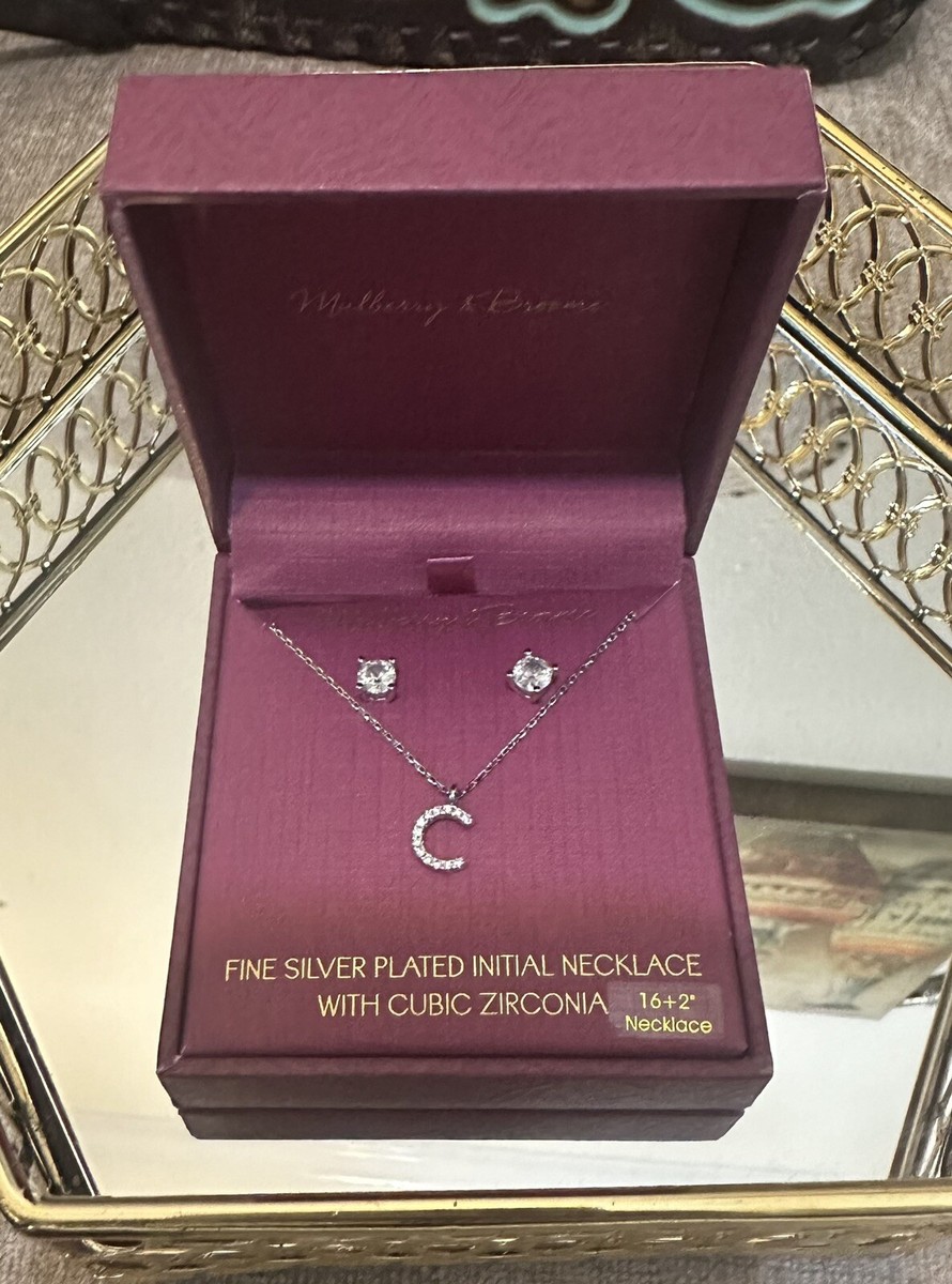 Mulberry & Broome Rainbow Earrings & Necklace Set fine silver