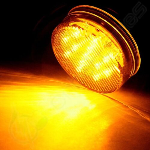 2x 2.5" Amber 13 LED Round Side Marker Clearance Trailer Light w Grommet&Pigtail - Foto 2 di 10