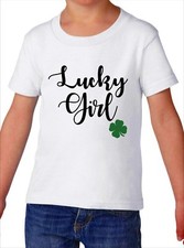 Toddler Lucky Girl St. Patrick  s Day Shirt - Cute Irish Clover Tee for Kids