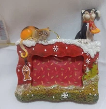 Cat Ornament Picture Frame Sears Wish For Joy Christmas Fish Snow Hanging