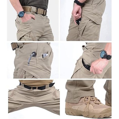 Tactical Mens Cargo Pants Waterproof Work Pants Outdoor Hiking Combat Trousers - Picture 13 of 43