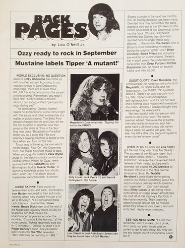 Circus Magazine July 31 1988 Dokken Metallica Lita Ford Megadeath Poison - Picture 8 of 9