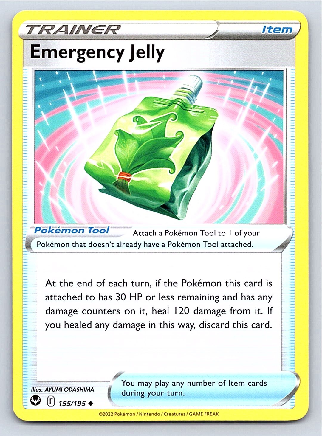 Emergency Jelly 155/195 Uncommon Silver Tempest Pokemon Card - NM Near Mint