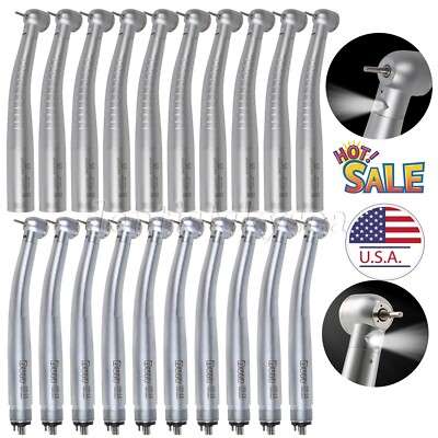1-10Pcs Dental Fiber Optic LED Handpiece Turbine / LED E-generator 4Holes UDM