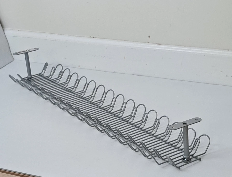 NEW IKEA SIGNUM Under Desk Mount Cable Management Tray Silver Steel Wire 27 1/2" - Image 3 of 4