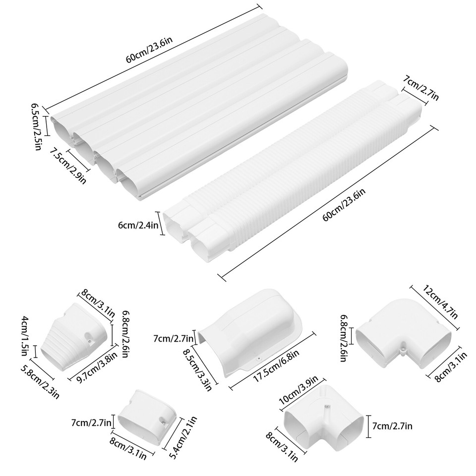 3" W 17Ft Air Conditioner Line Set Cover Kit, Air Conditioner Pipe Line Decorative Cover Kit - View #11