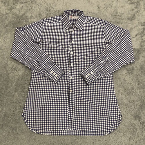 Turnbull & Asser Dress Shirt Mens 16 41 Gingham Signature 3-Button Cuff England - Imagen 2 de 14