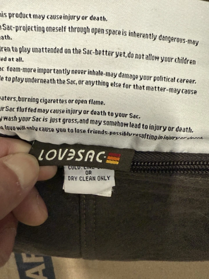 Funda Lovesac Supersac Bolsa de Frijoles Súper Suave Marrón SOLO FUNDA DE SILLÓN Foto 4 de 4