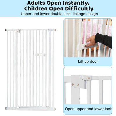 Extra Tall Cat Gate Metal Walk Through Baby Gate Extra Wide Adjustable 29-46''