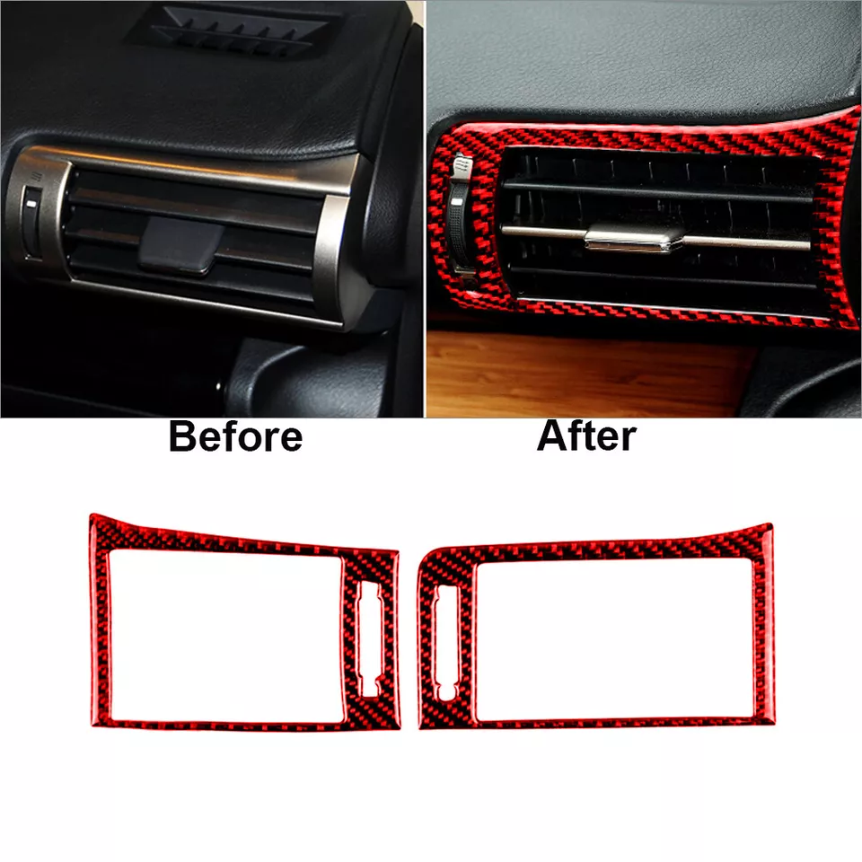 Kit de cubierta interior completo de fibra de carbono rojo 34 piezas para Lexus IS250 2013-2017 Foto 4 de 4