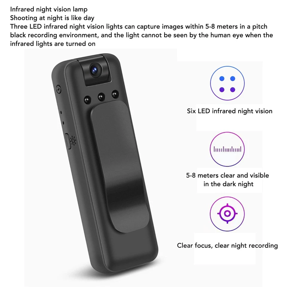 Nuevo 1080P Audio Video DVR IR Cámara Nocturna HD WIFI Videocámara Mini Cámara Cuerpo de Policía Foto 3 de 4