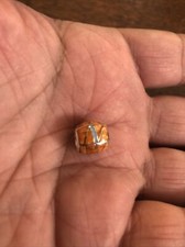 Native American Navajo Pandora Beads Edwin Kin Lge Orange Spiny Opal Charm Zuni
