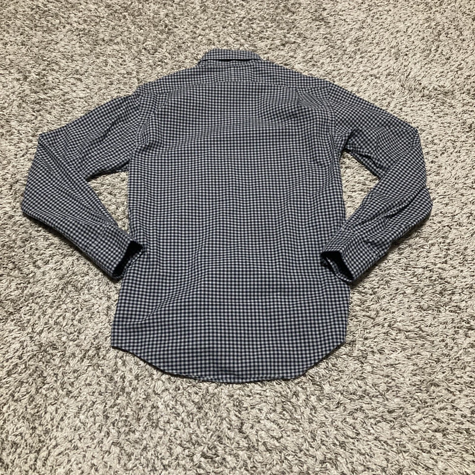 Camisa de vestir Polo Ralph Lauren ajustada para hombre pequeña gris a cuadros algodón elástico Foto 2 de 4