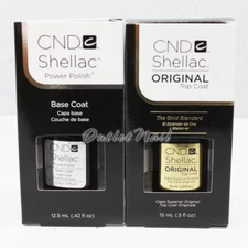 CND SHELLAC UV BASE TOP BIG LARGE SIZE BASE COAT 0.42 oz & TOP COAT 0.5 oz