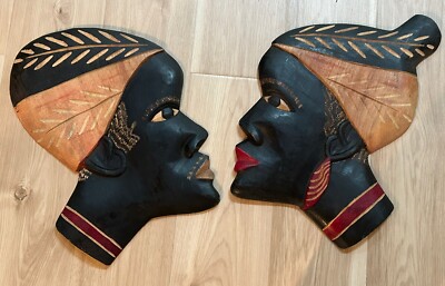Afro Brazilian Bahian Wooden Art Pieces-Man And Woman 
