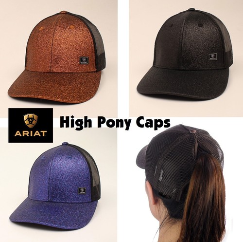 Ariat Women's Copper Glitter Messy Bun Cap