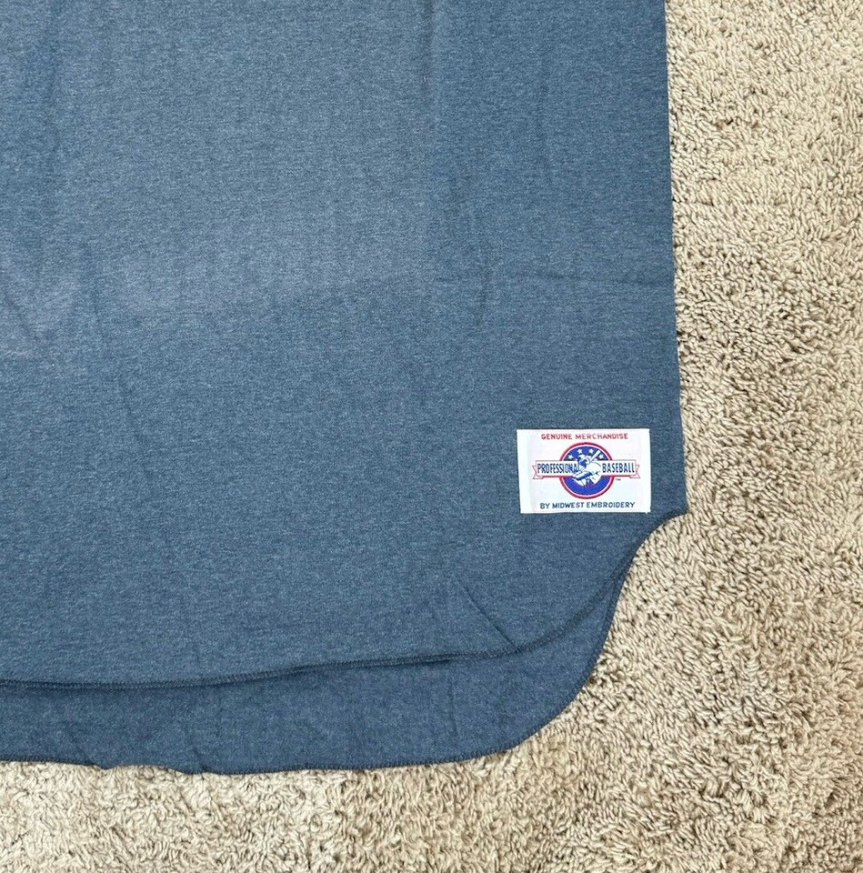 Vtg Columbus Clippers MiLB Jersey Mens XL Gray Red Patch Logo Henley