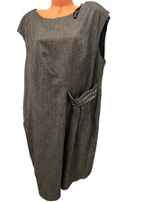 Donna Ricco Side Ruched Studded Trim Shift Dress Size Plus 20W