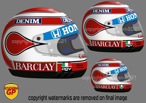 Nelson Piquet F1 Helmet Stickers Vinyl - Scuderia GP - Picture 4 of 4
