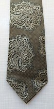 Vintage Ermenegildo Zenga Men's Tie - Silver and Navy - Made in Italy