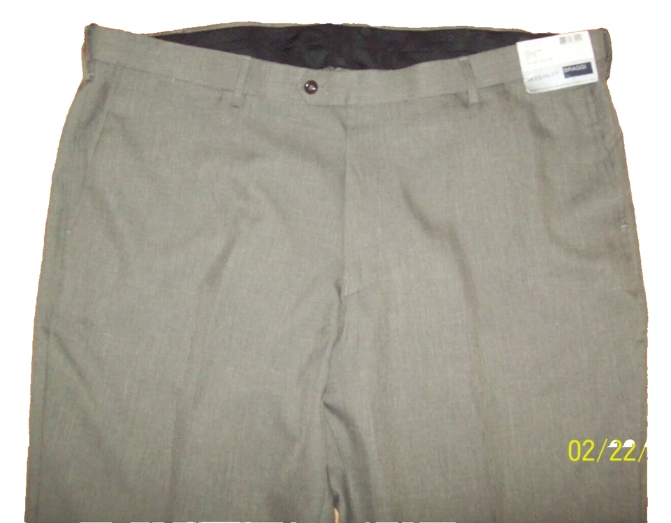PANTALONES DE VESTIR PARA HOMBRE Braggi 46 x 34 TAUPE Ajuste Moderno RECTO Frente Plano Nuevos con Etiquetas Foto 2 de 4
