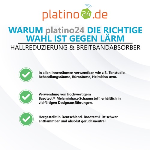 Schallabsorber-Set Colore aus Basotect G+ Schalldämmung - 3 Elemente Anthrazit - Bild 8 von 9