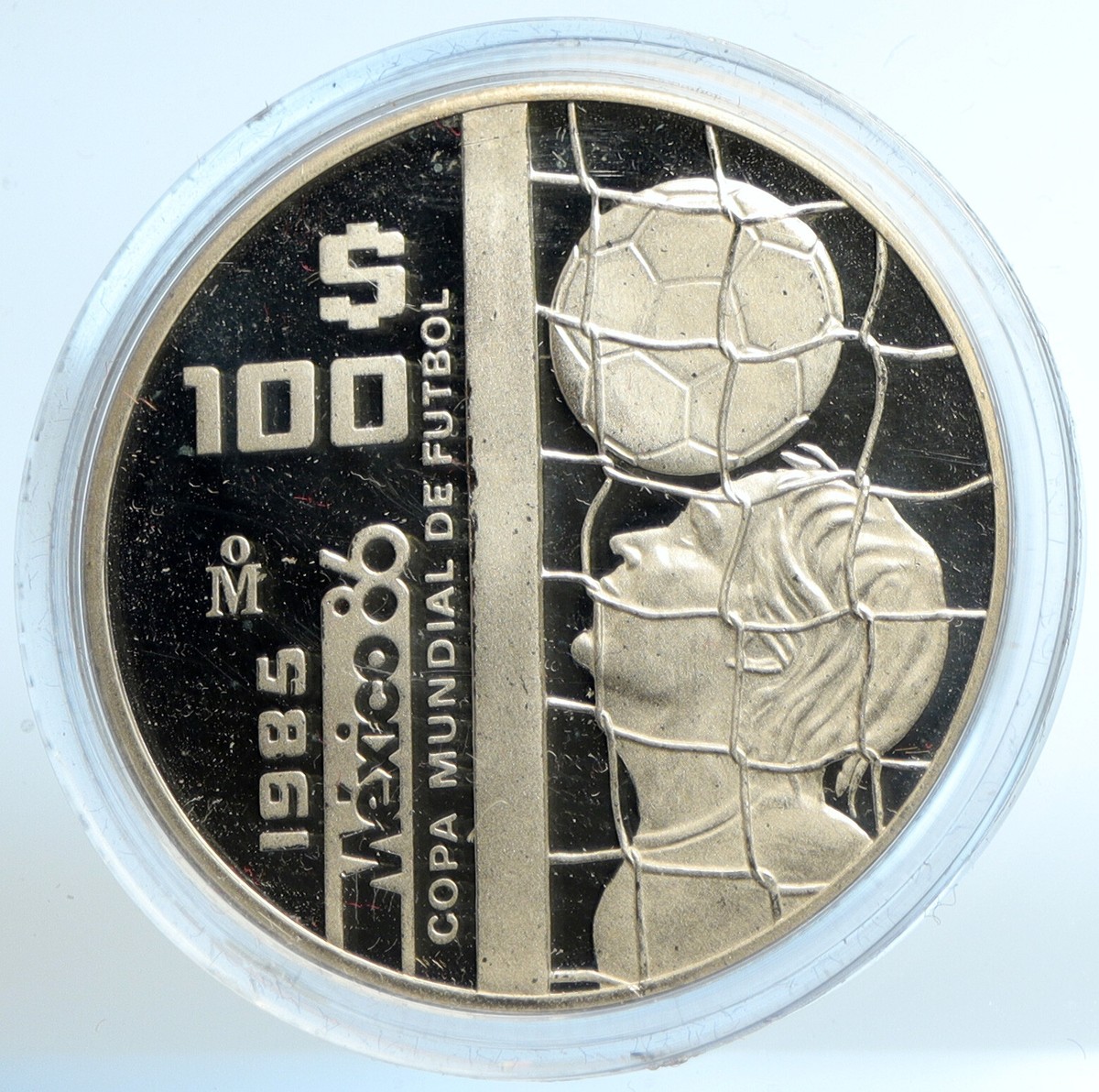 1985 MEXICO FIFA World Cup 1986 Football Soccer Proof Silver 100