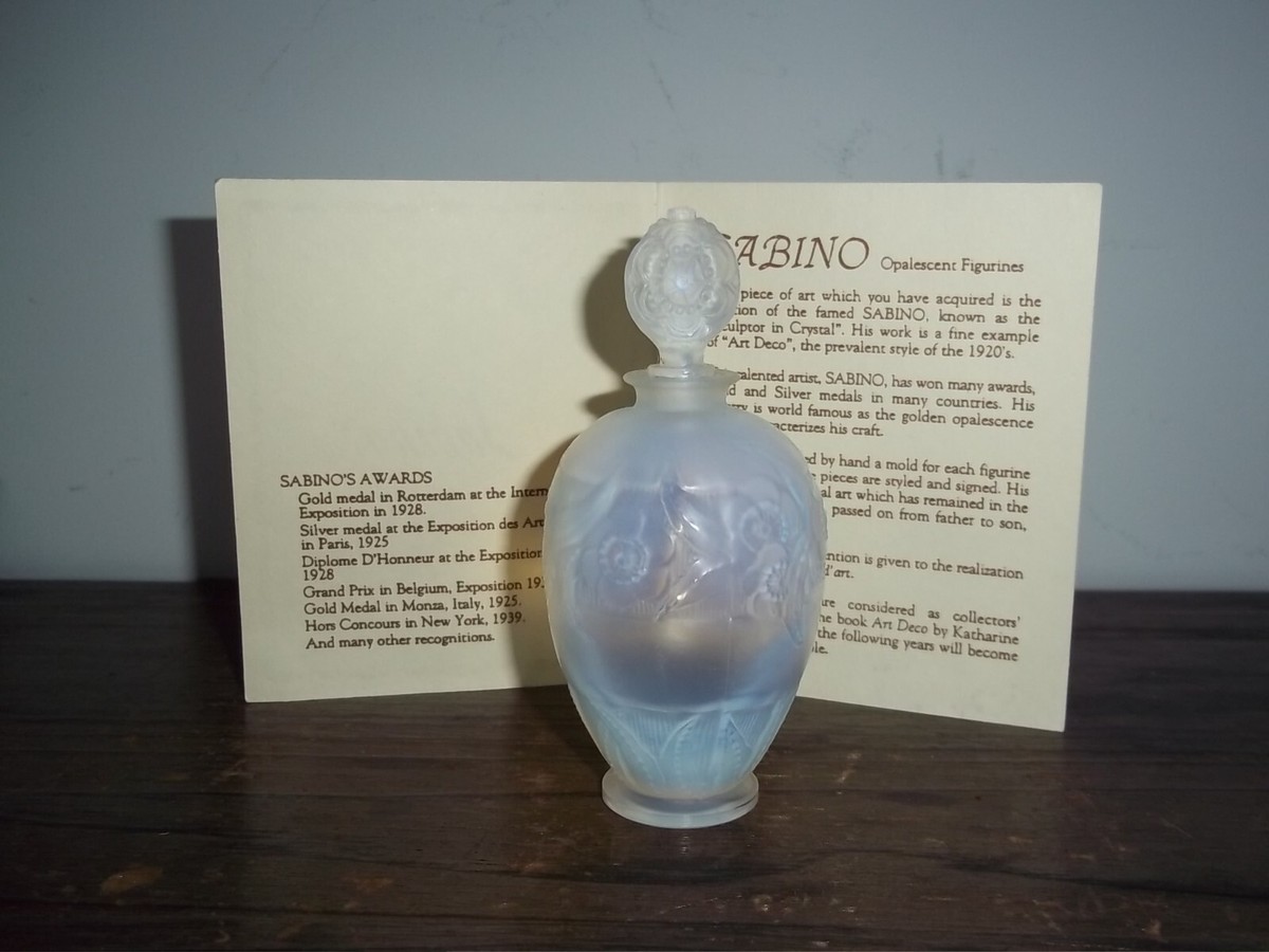 SABINO opalescent figurine sculptor of crystal art deco ornate perfume  bottle