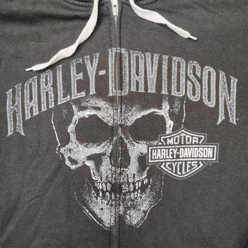 Harley Davidson Jacket Men 2XL Black Full Zip Skull Eureka Springs Pig Trail Y2K - Picture 3 of 11