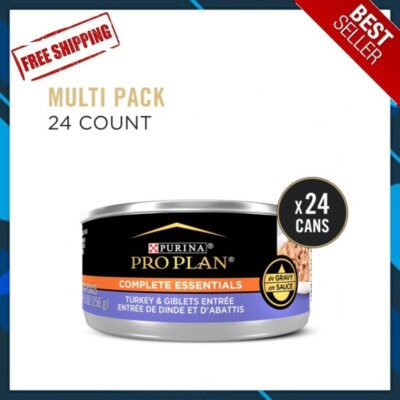 Purina Pro Plan Complete Essentials, Turkey Giblets, Wet Cat Food, 24 Pack