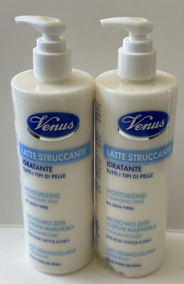 VENUS MOISTURIZING CLEANSING MILK 2 X 13..1oz ALL SKIN TYPES TOTAL 600 ML. 2 PCS