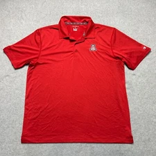 Champion Arizona Wildcats Polo Shirt Mens Large Red Performance Golf Stretch