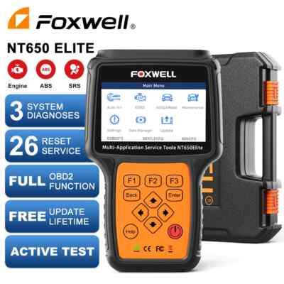 Foxwell NT650 Elite Auto OBD2 Scanner Diagnostic ABS EPB SRS TPMS DPF Injector