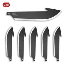 6 Outdoor Edge 2.2" Black Drop Point Replacement Blades for Razor Mini RR22K-6C