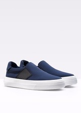 Vince Torin Fabric Neoprene Sneakers 7M, 37 Slip On Navy Blue Midnight