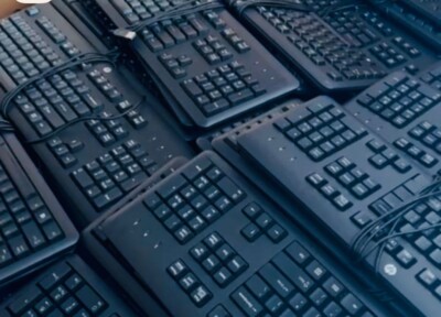 LOT OF 5 HP SK-2120 USB Wired Keyboard