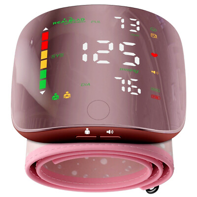 #ad #ad LED Wrist Blood Pressure Monitor Rechargeable Broadcast Heart Rate Monitor Pink $21.99