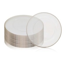 13" Glass Charger Plates Wedding Events Party Round Dining Set Table Decoration