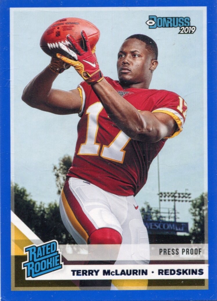 2019 Donruss - TERRY MCLAURIN - Blue Press Proof Rated Rookie #329 - COMMANDERS