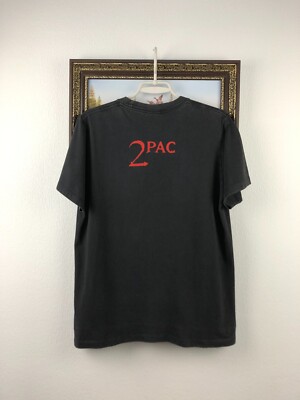 Vintage 2Pac Tupac Rap Hip Hop Tee Band Shirt Black Memorial Mens
