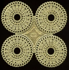 Scrap Diecut German Dresden Gold Foil Paper Rosettes Victorian Crafts