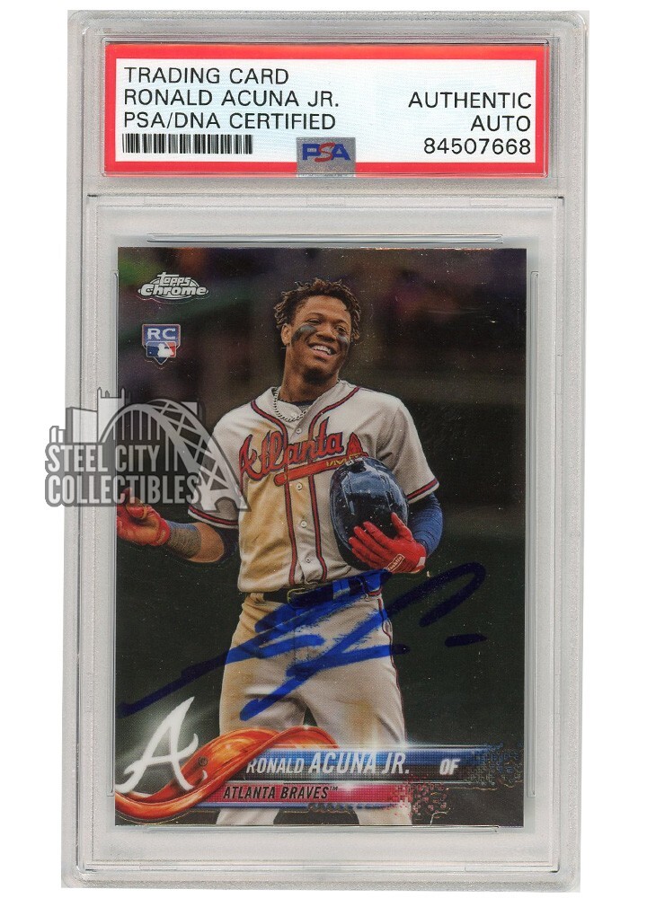 Ronald Acuna Jr 2018 Topps Chrome Update Autograph Rookie PSA/DNA (Light Smear)