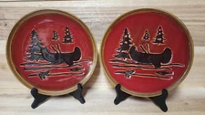 Set of 2 Home Trends Woodland Collection Canoe 9" Salad Plates