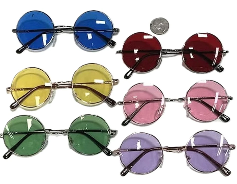 Gafas Hippie John Lennon - Años 60 70 - Accesorio de Disfraz - Talla Única - 6 Colores Foto 2 de 3