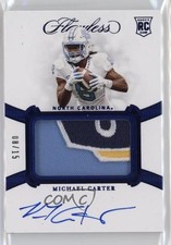2021 Panini Flawless Collegiate Sapphire 8/15 Michael Carter #66 Patch Auto 06bg