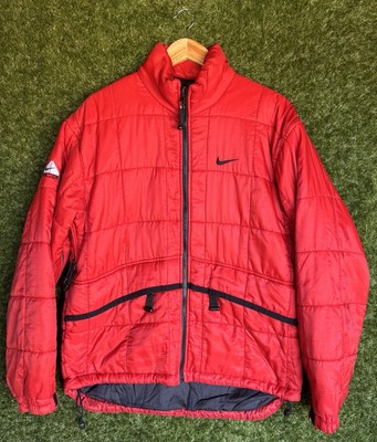 Herren Nike ACG Primaloft rote Daunen Steppjacke Größe Large