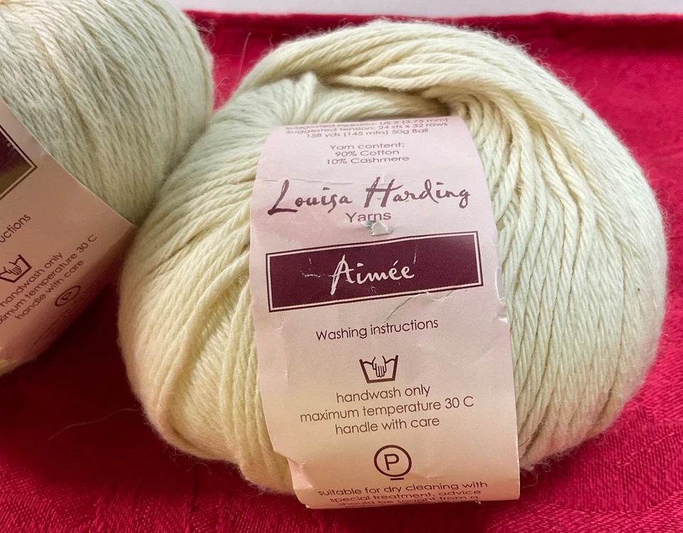Louisa Harding Aimee Cotton/Cashmere YarnAIM-01  Lot of 2 Cream Sport New - Image 2 of 4