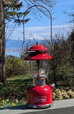 #ad Coleman Lantern 200A Red Single Mantle w Accessory Safe* *XLNT* 1977 $149.95
