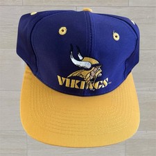 Vintage 90s Minnesota Vikings Logo 7 Team NFL Snapback Hat Cap Rare